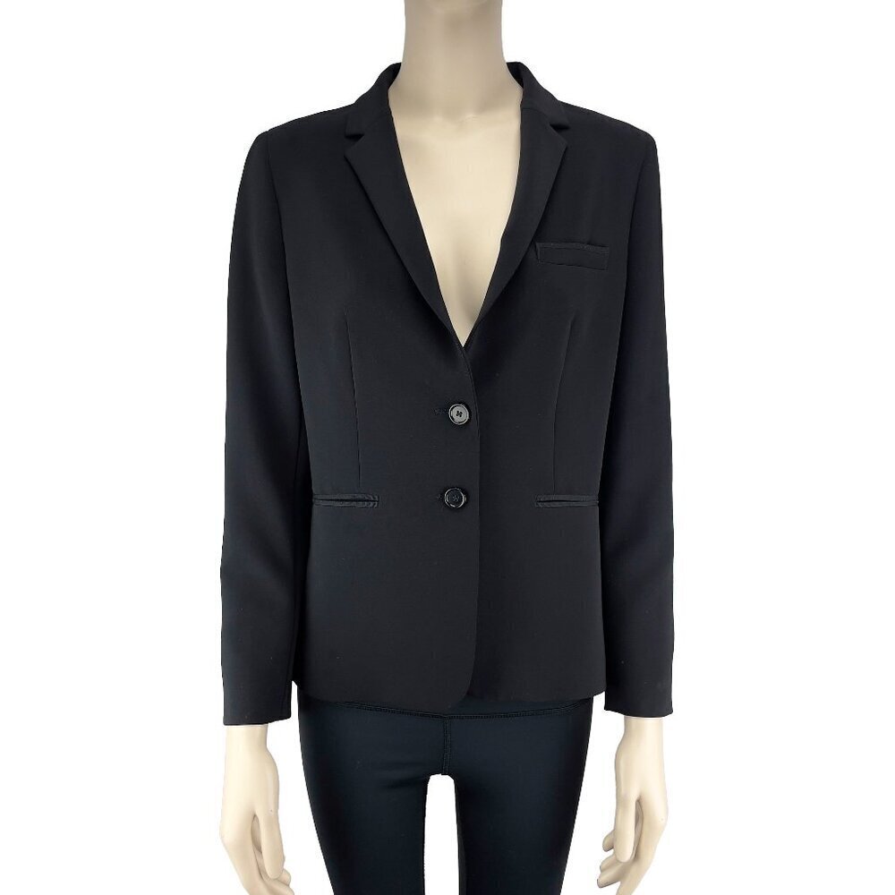 1.2.3. PARIS‎ French Office Dark Academia Fully Lined Black Blazer Size 38
